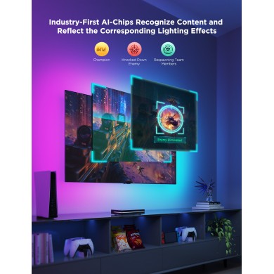 Banda LED pentru TV GOVEE RGBWIC AI Sync Box (55”-65”) Banda LED pentru TV GOVEE RGBWIC AI Sync Box (55”-65”)