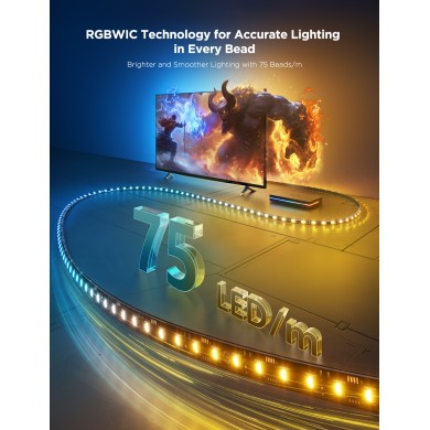 Banda LED pentru TV GOVEE RGBWIC AI Sync Box (55”-65”) Banda LED pentru TV GOVEE RGBWIC AI Sync Box (55”-65”)