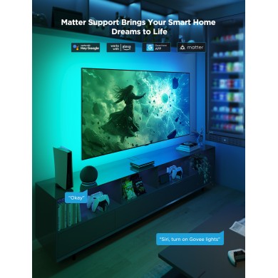 Banda LED pentru TV GOVEE RGBWIC AI Sync Box (55”-65”) Banda LED pentru TV GOVEE RGBWIC AI Sync Box (55”-65”)