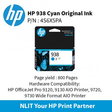 HP 938 (4S6X8PE) Black Original Ink Cartridge for HP OfficeJet Pro 9125e, 9135e, 9720, 9730, HP OFFICEJET PRO 9120 ALL-IN-ONE SERIES, 1250 p. HP 938 (4S6X8PE) Black Original Ink Cartridge for HP OfficeJet Pro 9125e, 9135e, 9720, 9730, HP OFFICEJET PRO 9120 ALL-IN-ONE SERIES, 1250 p.