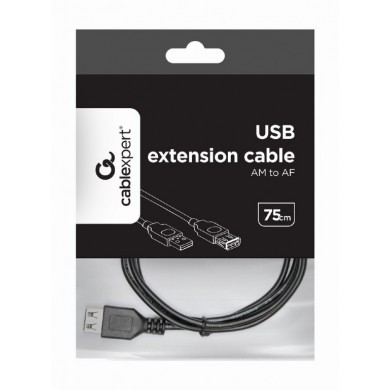 Cablu USB2.0 Cablexpert CC-USB2-AMAF-75CM/300-BK / 0.75 m / Black