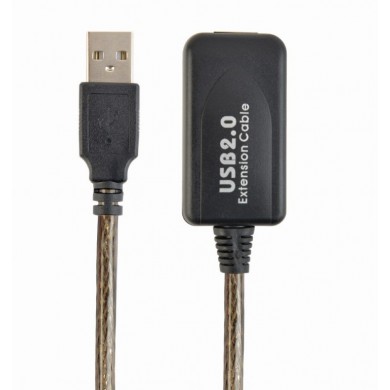 Active USB 2.0 extension cable, 10 m, up to 3 pcs in the cascade are allowed, black (AMAF)