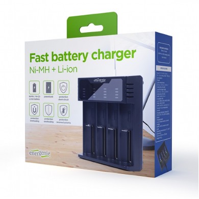 Incarcator rapid de baterii Ni-MH + Li-ion EnerGenie BC-USB-02