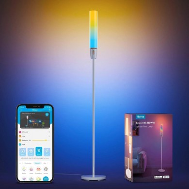 lampa de podea GOVEE RGBICW Cylinder Floor Lamp, Wi-Fi + BT, Multicolor + Extra White LEDs