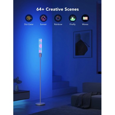 lampa de podea GOVEE RGBICW Cylinder Floor Lamp, Wi-Fi + BT, Multicolor + Extra White LEDs