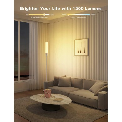 lampa de podea GOVEE RGBICW Cylinder Floor Lamp, Wi-Fi + BT, Multicolor + Extra White LEDs