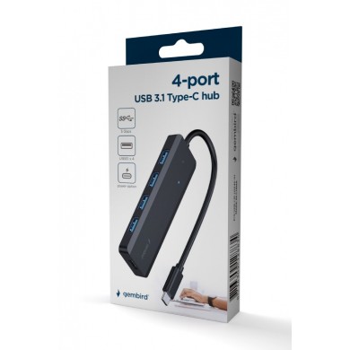 USB Type-C Hub Gembird UHB-CM-U3P4P-01 / 4 x USB 3.1