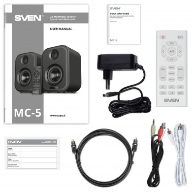 Boxe 2.0 SVEN MC-5 / 50W RMS, Bluetooth / USB / White