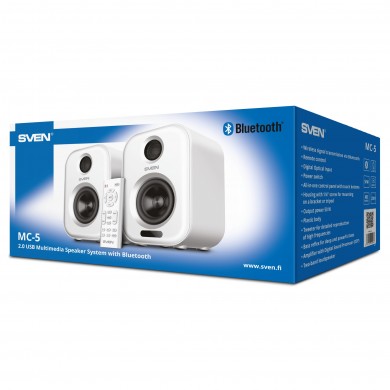 Boxe 2.0 SVEN MC-5 / 50W RMS, Bluetooth / USB / White