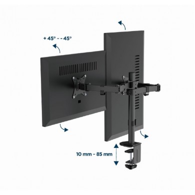 Suport pentru monitor dublu reglabil, montat pe birou, 17&rdquo;-32&rdquo; Gembird MA-D2-03