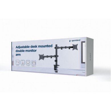 Suport pentru monitor dublu reglabil, montat pe birou, 17&rdquo;-32&rdquo; Gembird MA-D2-03