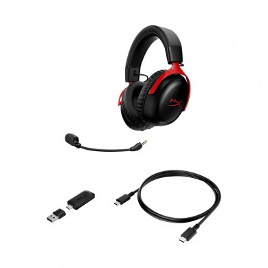 Casti Gaming Wireless HyperX Cloud III S Wireless, Black/Red, [A59Z0AA]