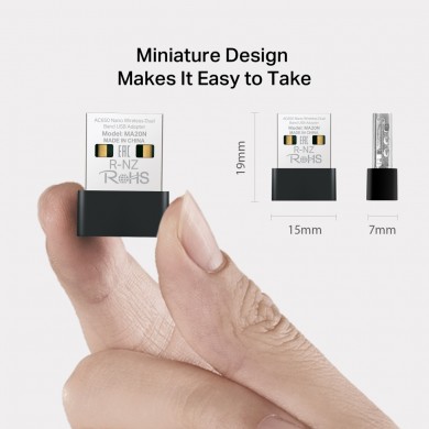 USB 2.0 / Wi-Fi 5 Adapter / MERCUSYS MA20N /  Dual Band AC650