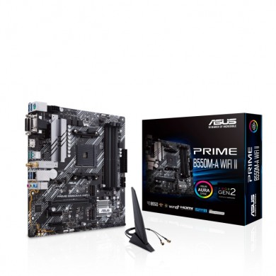 Placa de baza ASUS PRIME B550M-A WI-FI II / AM4 / B550 / DDR4 / mATX