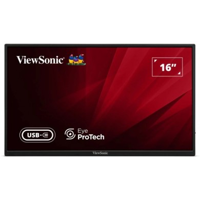 15.6&rdquo; Monitor Portabil VIEWSONIC VA1650 + Sleeve Case / 7ms / Black