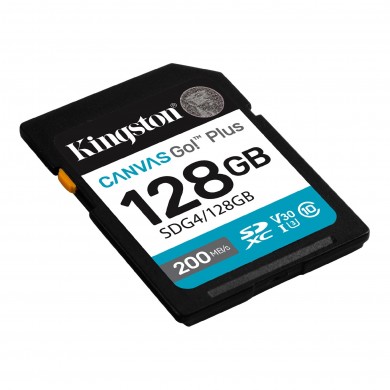 Card de memorie SD 128GB Kingston Canvas Go! Plus G4, 200/160MB/s