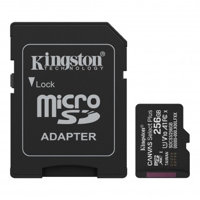Card de memorie microSD  256GB Kingston Canvas Select Plus, 150MB/s + SD adapter