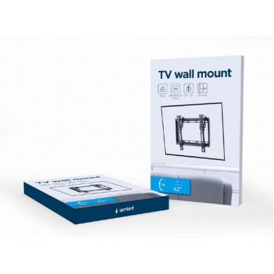 TV-Wall Mount for 23-42&rdquo;- Gembird &rdquo;WM-42T-04&rdquo;, up to 8 degrees tilting, max. 35 kg, distance TV to Wall: 20.5 mm, max. VESA  200 x 200, Black